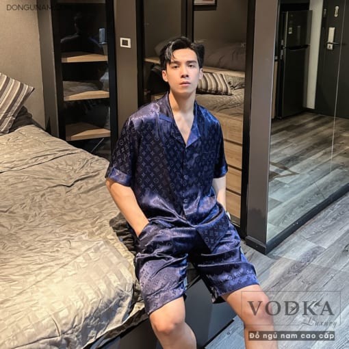 Bộ Đồ Ngủ Pijama Lụa Satin Cao Cấp LV02 - Vodka Luxury