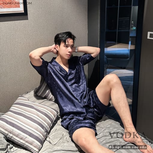 Bộ Đồ Ngủ Pijama Lụa Satin Cao Cấp LV02 - Vodka Luxury - Ảnh 4