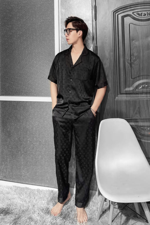 Đồ Ngủ Nam Pijama Chất Lụa Gấm Cao Cấp LV34 - Vodka Luxury - Ảnh 2