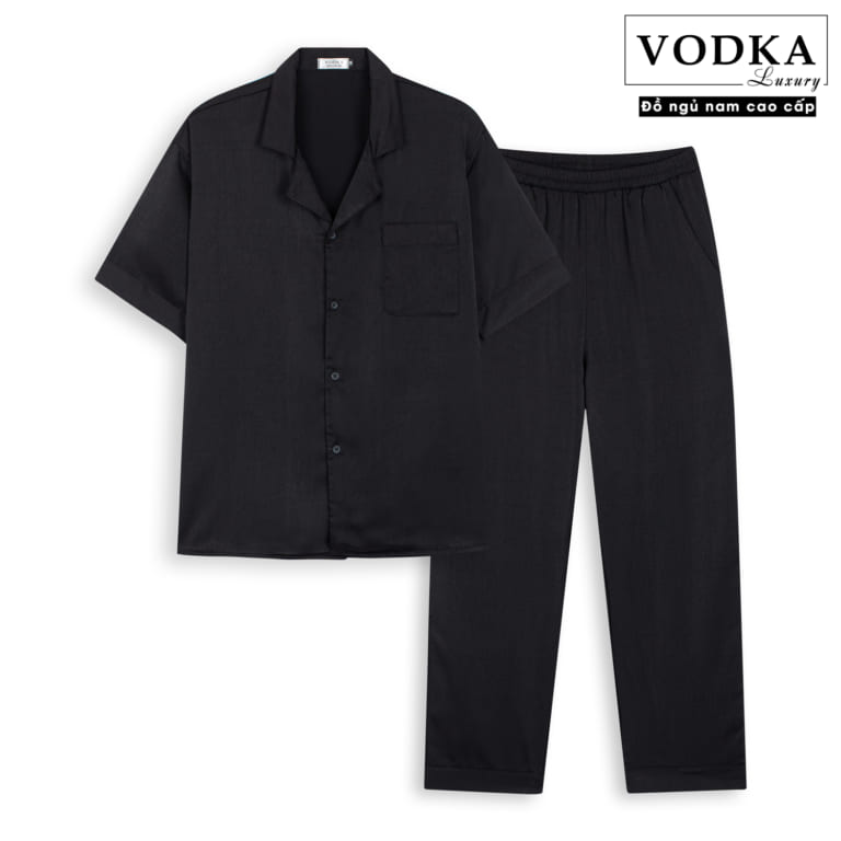 Đồ bộ pijama nam tay ngắn lụa ngọc trai thoáng mát T34 - Vodka Luxury