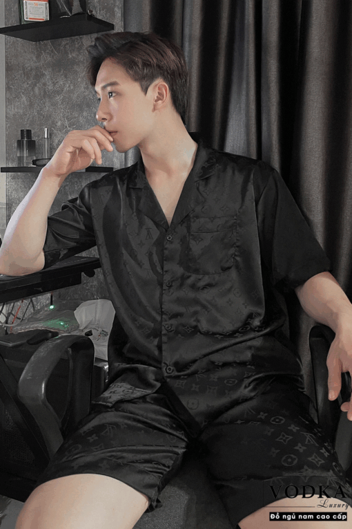 Đồ Ngủ Nam Pijama Vodka Luxury Chất Lụa Gấm Cao Cấp LV04 - Ảnh 8