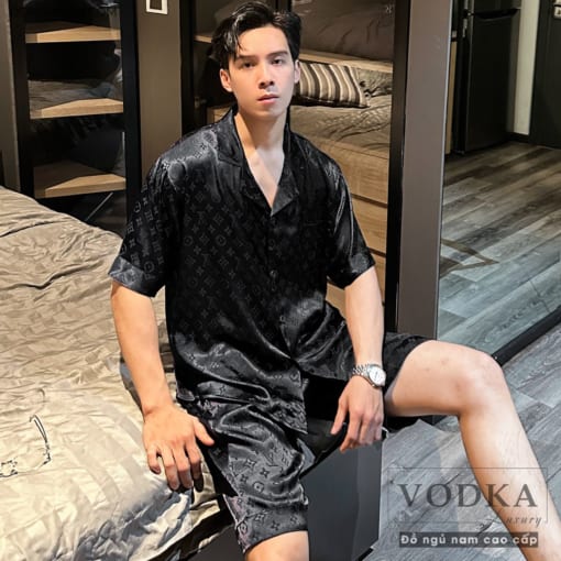 Đồ Ngủ Nam Pijama Vodka Luxury Chất Lụa Gấm Cao Cấp LV04