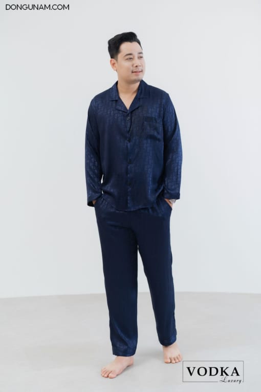 Đồ Ngủ Nam Pijama Vodka Luxury Chất Lụa Gấm Cao Cấp D12 - Ảnh 7