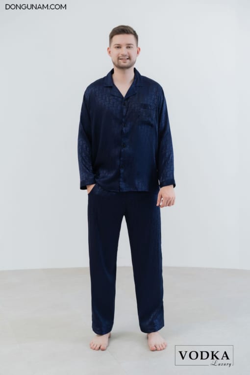 Đồ Ngủ Nam Pijama Vodka Luxury Chất Lụa Gấm Cao Cấp D12 - Ảnh 3