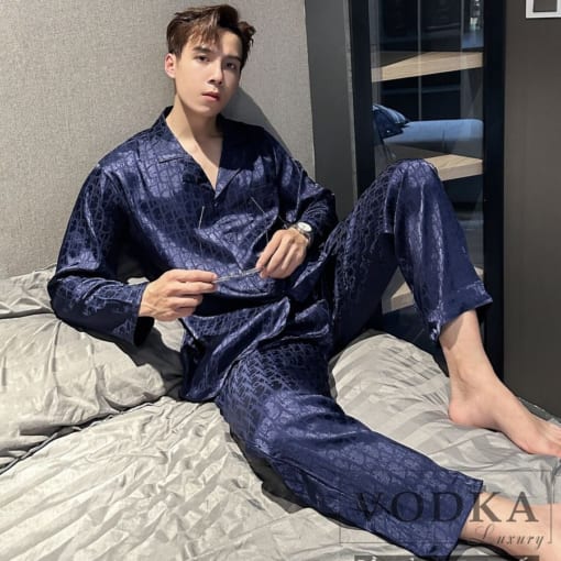Đồ Ngủ Nam Pijama Vodka Luxury Chất Lụa Gấm Cao Cấp D12