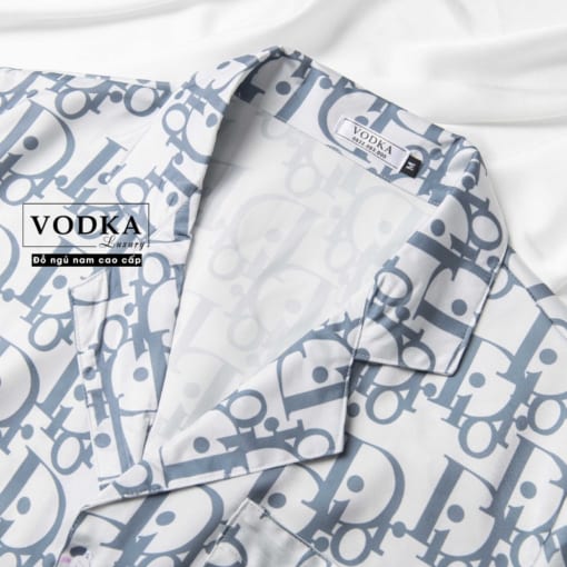 Đồ Ngủ Nam Pijama Chất Lụa Gấm Cao Cấp D36 - VODKA LUXURY - Ảnh 4