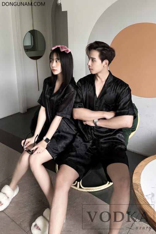 Đồ Ngủ Nam Pijama Vodka Luxury Chất Lụa Gấm Cao Cấp LV04 - Ảnh 3