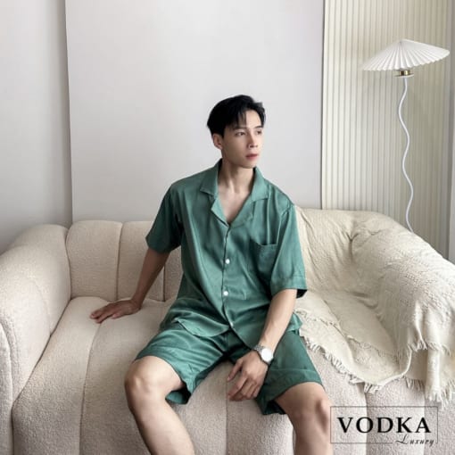 Đồ Ngủ Nam Chất Lụa Gấm Xước T07X - Vodka Luxury - Ảnh 4