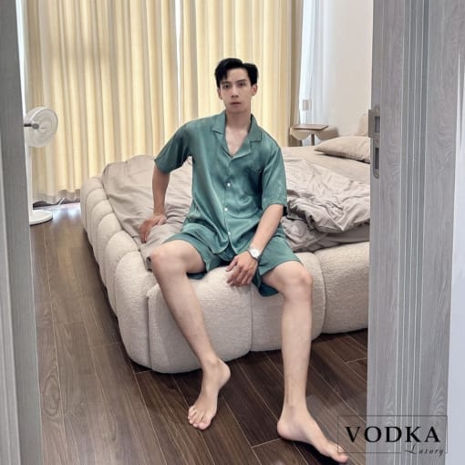Đồ Ngủ Nam Chất Lụa Gấm Xước T07X - Vodka Luxury - Ảnh 3