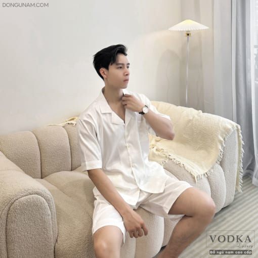 Đồ Ngủ Nam Pijama Lụa Gấm T05V - Vodka Luxury