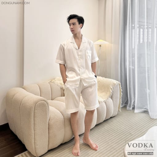 Đồ Ngủ Nam Pijama Lụa Gấm T05V - Vodka Luxury - Ảnh 2