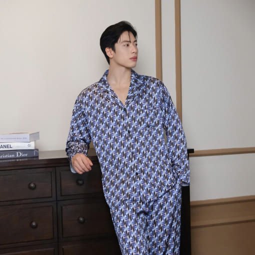Đồ Ngủ Nam Cao Cấp FD16 Họa Tiết F Xanh Dương Phóng Khoáng  Đẳng Cấp